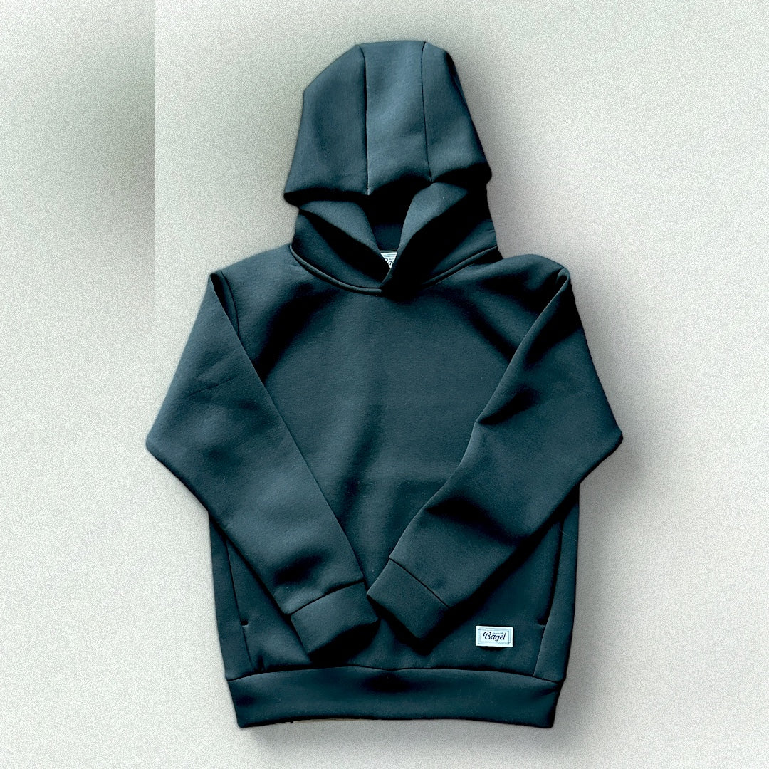 Double Knit Pullover Hoodie(Black)