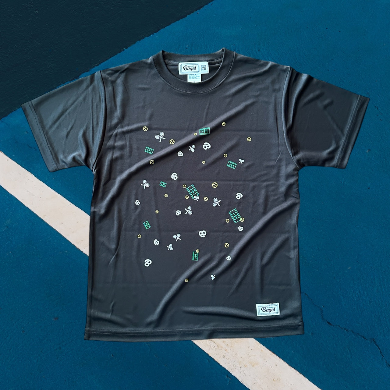 UNI Bagel Design T-Shirt black All over