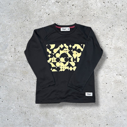 MENS Geometry Block Long T-Shirt Black-Gold