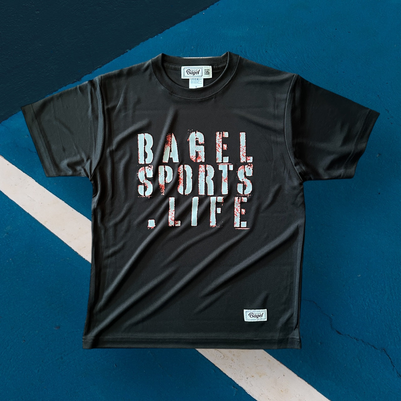 UNI Bagel Design T-Shirt black Square-Steel