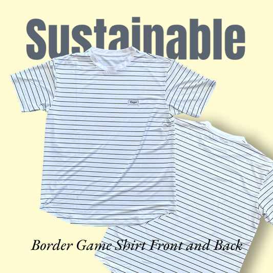 男款 Sustainable BorderFB 游戏衬衫白色